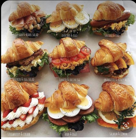 Croissant Sandwiches, Tårta Design, Meat And Cheese, Food Platters, Food Presentation, Cafe Food, Pretty Food, Diy Food Recipes, Diy Food