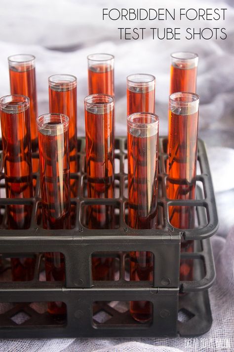 Test Tube Shots, Halloween Alcohol, Holiday Drinks Alcohol, Halloween Shots, Halloween Party Drinks, Vampire Party, Halloween Drinks Alcohol, Uhyggelig Halloween, Forbidden Forest