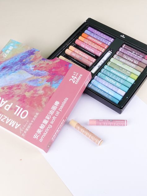 25pcs Colored Crayon, Soft Oil Pastel For ChildrenI discovered amazing products on SHEIN.com, come check them out! Soft Oil Pastel, Oil Pastel Crayons, Pastel Crayons, Crayon Set, Color Crayons, Pastel Art, Diy Art Painting, Color Swatches, Book Characters