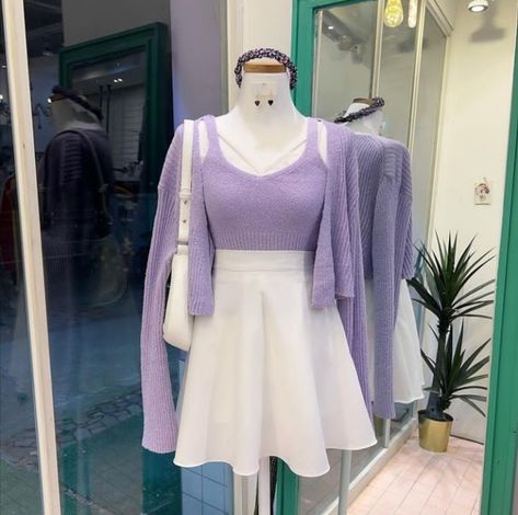 Lilac Outfit Ideas, Lavender Outfit Ideas, Lavender Outfit, Korean Outfit Street Styles, Clueless Outfits, Purple Outfits, Everyday Fashion Outfits, Stylish Dresses For Girls, Cute Comfy Outfits