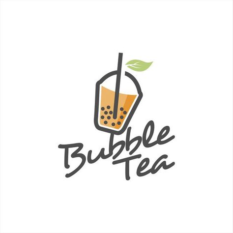 Bubble Tea Logo Design, Bubble Tea Logo, Tea Logo Design, Restaurant Brochures, Coffee House Design, Typo Logo Design, Tea Wallpaper, Bubble Tea Boba, Tea Logo