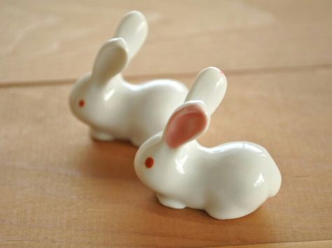 Clay Rabbit, Handmade Rabbit, Porcelain Animal, Sculpture Art Clay, Diy Air Dry Clay, Whimsical Gifts, Rabbit Figurine, Kawaii Style, Clay Art Projects