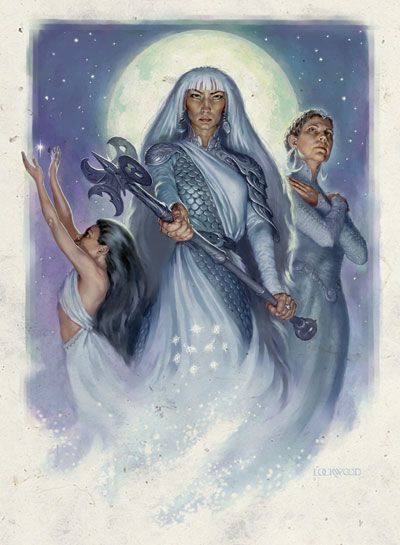 Dragonlance Chronicles, Todd Lockwood, Half Elf, Fantasy Life, Forgotten Realms, Alternative Art, Triple Goddess, Dnd Art, Moon Goddess