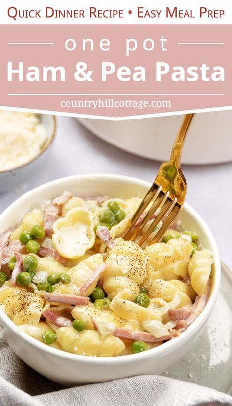 Pasta Bake Cream Cheese, Pea Pasta Recipe, Pasta Ham, Carrot Pasta, Pea Pasta, Ham Pasta, Family Supper, Crockpot Ham, Easy Ham