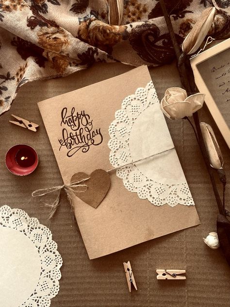 Diy Birthday cards✨ Aesthetic Handmade Birthday Cards, Aesthetic Birthday Cards Diy, Aesthetic Birthday Cards Handmade, Aesthetic Birthday Cards, Baby Birthday Balloon, Diy Birthday Cards, Handmade Greeting Card Designs, Old Birthday Cards, Card Making Designs