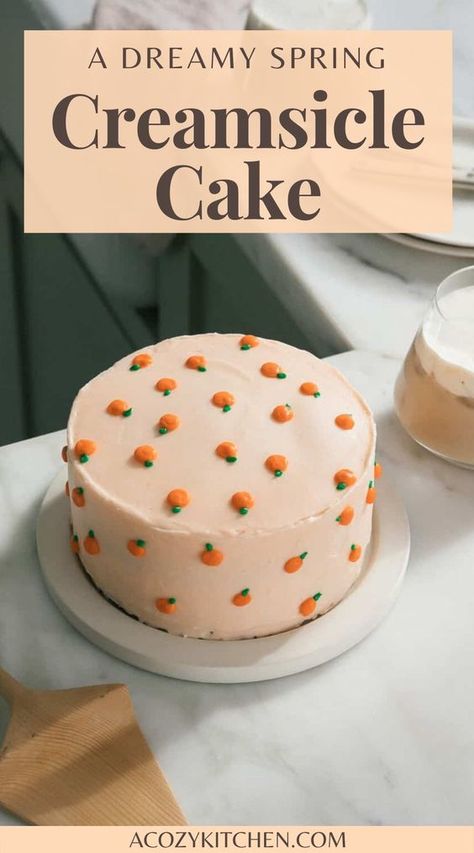 Spring Cakes Recipes, Summer Birthday Cake, Creamsicle Cake, Summer Cake Recipes, Cake Form, Spring Baking, Birthday Cake Flavors, Layer Cake Recipes, Summer Baking