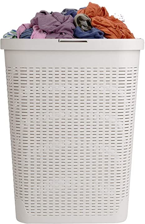 Mind Reader Basket Laundry Hamper with Cutout Handles, Washing Bin, Dirty Clothes Storage, Bathroom, Bedroom, Closet, 40 Liter, Ivory Laundry Basket Dorm, White Laundry Basket, Slim Laundry Basket, Laundry Basket Holder, Bathroom Laundry Baskets, Bathroom Laundry Hamper, Clothes Cabinet, Basket Laundry, Wicker Hamper