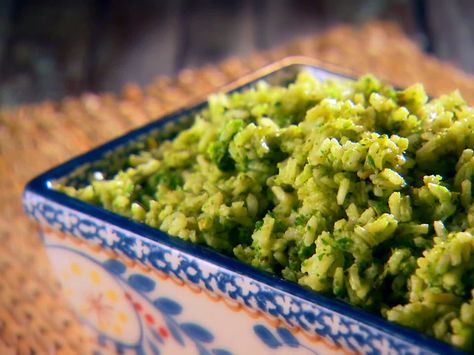 Poblano Rice Poblano Rice Recipe, Poblano Rice, Chile Poblano, Stuffed Poblano Peppers, Rice Recipe, Mexican Dishes, Rice Dishes, Food Network, Rice Recipes