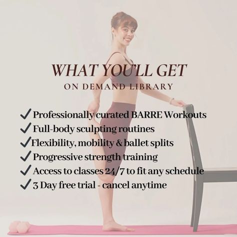 How does Barre sculpt your body? 💪✨ Every move in Barre is designed to lift, tone, and strengthen, creating long, lean muscles while building grace and confidence. 🍑 From glute pulses to core planks, each exercise is a full-body workout wrapped in elegance. ✨ Why Barre? ✔ Sculpt and lift glutes ✔ Lengthen and tone legs ✔ Strengthen and define arms ✔ Engage and power your core Ready to feel the difference? Save this post and join me in class to sculpt your body and move with grace! DM me no... Lift Glutes, Lean Muscles, Tone Legs, Barre Workout, Body Sculpting, Lean Muscle, Body Workout, Move In, Full Body Workout