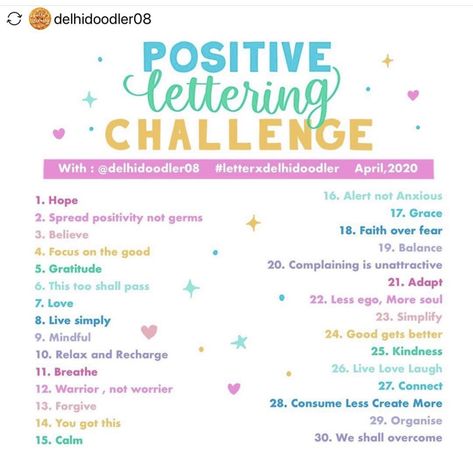 Hand Lettering Challenge, Challenge 30 Day, Pen Lettering, Brush Pen Lettering, Bullet Journal Ideas Templates, Photo A Day Challenge, Journal Challenge, Art Challenges, Creative Journaling