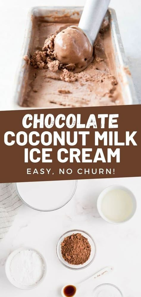 Coconut Milk Ice Cream Recipe, Chocolate Coconut Milk, Milk Chocolate Ice Cream, Coconut Ice Cream Recipes, Ice Chocolate, Coconut Milk Chocolate, Paleo Ice Cream, Coconut Milk Ice Cream, Chocolate Ice Cream Recipe