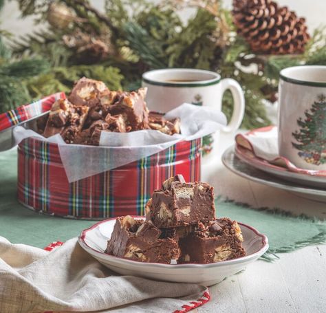 Candy Bar Fudge — Southern Living Candy Bar Fudge, Cooking Yellow Squash, Chocolate Bar Cakes, Mexican Cornbread Recipe, Honeycomb Candy, Mexican Cornbread, Marshmallow Creme, Chocolate Candy Bar, Corn Bread Recipe