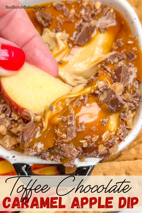 29+ Football Food Ideas (you may not have seen before) - Bad Batch Baking - Restaurant Copycat Recipes & Family Favorites Peanut Butter Cheesecake Dip, Football Food Ideas, Toffee Apple Dip, Football Desserts, Digestive Cookies, Chocolate Caramel Apples, Family Favorite Recipes, Game Day Recipes, Caramel Apple Dip