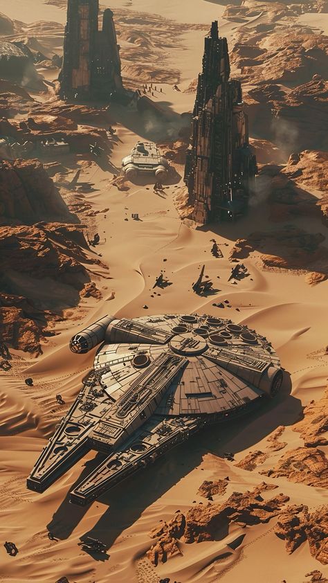 Millenium Falcon Wallpaper, Alien Photos, The Millennium Falcon, Sci Fi Landscape, Star Wars Background, Star Trek Images, Scifi Fantasy Art, Star Wars Vehicles, Star Wars Battlefront