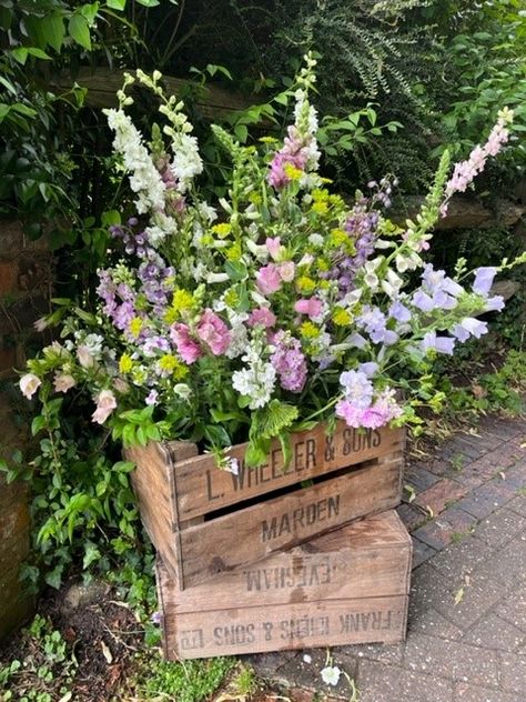 Country Cottage Wedding Ideas, English Country Garden Wedding Bouquet, English Country Wedding Flowers, English Country Wedding Decor, English Garden Wedding Bouquet, Wild Flower Planters, Wildflower Farm Wedding, Country Garden Wedding Flowers, Wildflower Wedding Alter