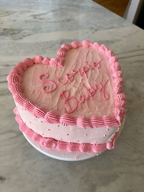 Heart Birthday Cake Scorpio, Pink Zodiac Cake, Birthday Cake For Dancer, Heart Shaped Scorpio Cake, Scorpio Birthday Cake Ideas, Scorpio Szn Cake, Scorpio Season Cake, Scorpio Heart Cake, Scorpio Baby Cake