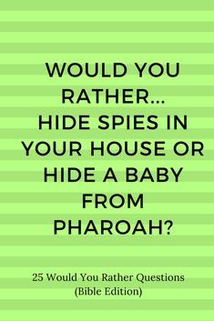 Icebreaker games at the ready. This idea for a twist on the popular would you rather questions game is sure to be a crowd pleaser, plus potentially drum up interest in the Bible among your students. A win on both accounts! #wouldyourather #wouldyouratherquestions #Bibleedition #Christian #Christianwouldyourather #wouldyourathers Sunday School Ice Breakers For Kids, Games For Crowds, Who Am I Bible Characters Game, Bible Study Ice Breakers, Games For Ladies Ministry, Jw Bible Games, Bible Would You Rather Questions, Childrens Church Games, Jw Games Ideas