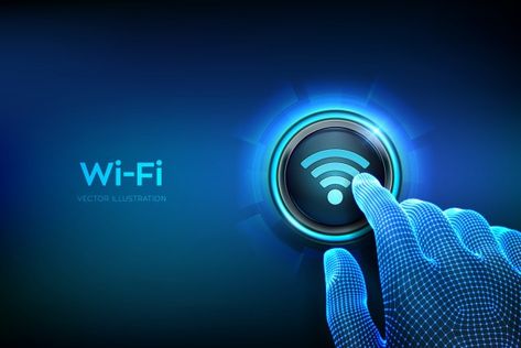 Wi fi button. wireless network connectio... | Premium Vector #Freepik #vector #background #technology #web #network Background Technology, Wireless Network, Wireless Networking, A Button, Vector Background, Premium Vector, Wi Fi, Cool Photos, Close Up