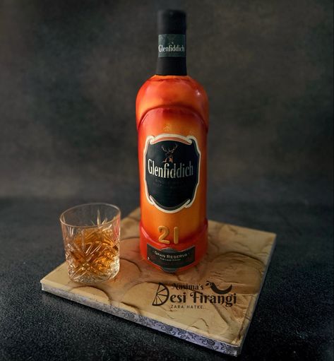 Glenfiddich Cake, Bottle Cake, Birthday Cakes For Men, Cakes For Men, Birthday Cakes, Vodka Bottle, Fondant, Birthday Cake, Pure Products