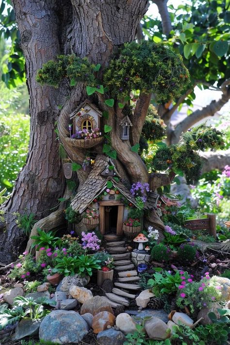 🏞️This Room is Design Brilliance Garden Corner Ideas, Poshmark Office, Large Fairy Garden, Fairy Garden Ideas, Fairy Tree Houses, Fairy House Crafts, Corner Ideas, Garden Corner, Fairy Homes