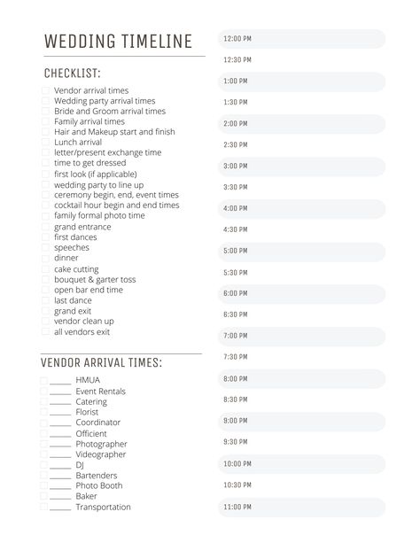 How to create the Perfect Wedding Timeline | Timeline Template & Example Wedding Coordinator Duties, Wedding Schedule Timeline, Wedding Coordinator Checklist, Timeline Wedding Day, Day Schedule Template, Wedding Day Timeline Template, Wedding Agenda, Wedding Checklist Timeline, Reception Timeline