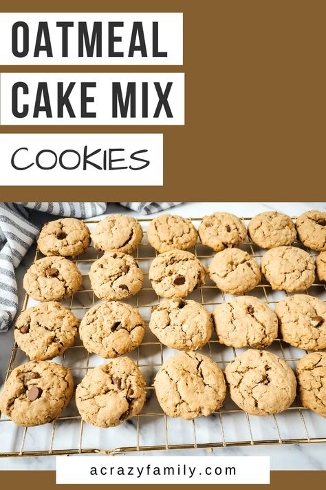 Oatmeal Cake Mix Cookies, Chocolate Oatmeal Cake, Oatmeal Chocolate Chip Cookie Recipe, Backyard Ducks, Boxed Cake Mixes Recipes, Oatmeal Cake, Cake Mixes, Boxed Cake, Cake Mix Cookie Recipes