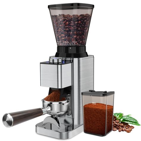 PRICES MAY VARY. 【Premium Conical Burr Coffee Grinder】: The coffee bean grinder is designed to minimize grinding heat and protect the essential oils in the coffee bean. High-quality conical burr provides uniform and precise grinding, resulting in an optimal coffee extraction process. The stainless steel conical grinder and all other parts are designed to provide durability for long-term use. 【Design for Espresso & Portafilter Holder】: Equipped with a portafilter holder which is suitable for port Best Coffee Grinder, Coffee Grinder Electric, Burr Coffee Grinder, Coffee Supplies, Coffee Bean Grinder, Coffee Grinds, Automatic Coffee Machine, Coffee Grinder, Coffee Bean