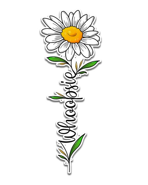 Oopsie Daisy Tattoo, Whoopsie Daisy Tattoo, Daisy Name Tattoo, September Tattoos, Pinky Tattoo, Daisy Chain Tattoo, Whoopsie Daisy, Daisy Tattoos, Delicate Flower Tattoo