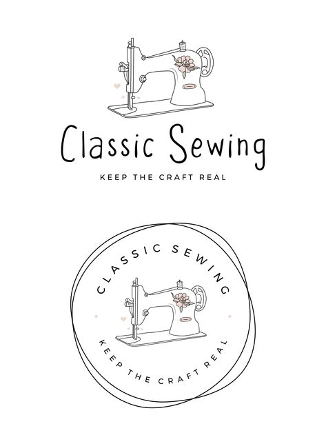 This pre-made sewing logo is perfect for seamstresses, dressmakers and many more! It will give your business a professional and elegant look. #sewinglogo #stitchinglogo #dressmaker #sewingmachine #tailoringlogo #seamstress #brandingkit #logodesign #spoollogo Seamstress Logo, Sewing Machine Logo, Sewing Business Logo, Sewing Logo Design, Tailor Logo, Machine Logo, Clothing Logo Design, Sewing Logo, Stitching Logo