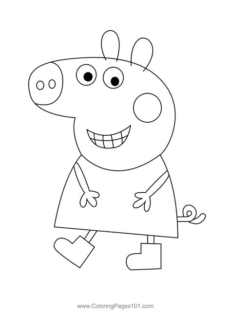 Happy Pig Coloring Page Peppa Pig Outline, Peppa Pig Coloring Pages, Happy Pig, Colorful Party, Peppa Pig, Free Kids, Printable Coloring, Printable Coloring Pages, Coloring Pages For Kids