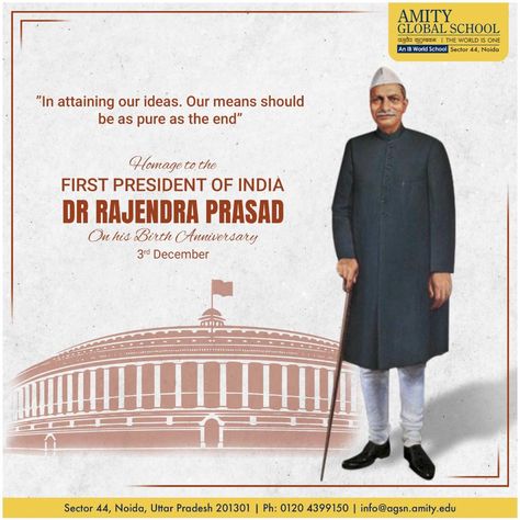 In attaining our ideals, our means should be as pure as the end! - Dr.Rajendra Prasad #DrRajendraPrasad #Jayanti #BharatRatna #AmityGlobalSchoolNoida #AGSN #Alevel #Ibtogether #Aslevel #cambridge #igsce #ALEVELS2022 #generationIB #ibpyp #IBPYPschool #IBSchool #CambridgePrimarySchool #bestibschool #GCSES2022 #ibpyp #ibpypteachers #ibpyplearning #ibpyplearningmethods #PYPX2022 #IBMYP #learning #students Dr Rajendra Prasad, Rajendra Prasad, Learning Methods, Uttar Pradesh, Primary School, Cambridge, The End, Pure Products, Quick Saves