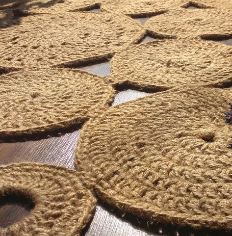 Zero Waste Natural Jute Rug Hooking Round Rope Scandinavian | Etsy Natural Fall Decor, Round Jute Rug, Scandinavian Country, Unconventional Design, Jute Round Rug, Kid Room Carpet, Jute Area Rug, Jute Carpet, Crochet Kids