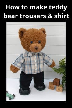 Build A Bear Pants Pattern Free, Build A Bear Sewing Patterns Free, Stuffed Animal Clothes Patterns Free, Teddy Clothes Pattern Sewing, Teddy Bear Clothing Patterns Free, How To Make Teddy Bear Clothes, Clothes For Teddy Bears Free Pattern, Build A Bear Shirt Pattern Free, Teddy Bear Shirt Pattern