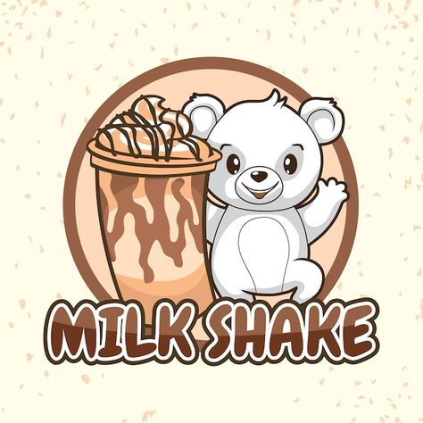 Shake Logo, Monsters Drawings, Cute Monsters Drawings, Logo Mascot, Monster Drawing, Milk Shakes, Milk Shake, Bear Logo, Sketchbook Art