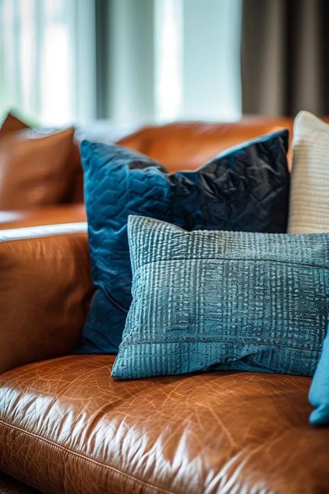 How To Keep Cushions On Couch: Securing Techniques Dorm Room Wall Art, Porch Windows, Balcony Bar, Backyard Balcony, Industrial Minimalist, Leather Couch, Couch Cushions, Online Interior Design, Catalog Design