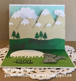 Arte Pop Up, Mountain Card, Mountain Crafts, Origami Templates, Pop Up Art, Paper Pop, Balloon Pop, Elizabeth Craft Designs, Hello Hello