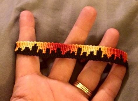 City Sky Alpha Friendship Bracelet Pattern #9187 - BraceletBook.com #skyline #sunset Skyline Sunset, Sky Line, Yarn Bracelets, Cute Friendship Bracelets, Anklet Designs, Friendship Bracelets Designs, City Sky, Diy Friendship Bracelets Patterns, Thread Bracelets