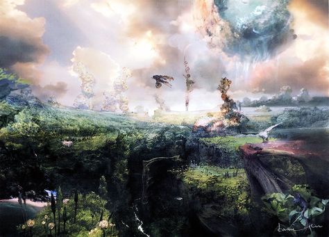 Week 13 - Final Fantasy XIII - Concept Art Mon - Gran Pulse Final Fantasy Xiii, Final Fantasy Artwork, Final Fantasy Art, Architecture Painting, Final Fantasy Xv, Fantasy Places, Landscape Scenery, Fantasy Concept Art, Environment Concept Art