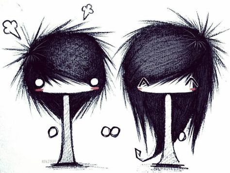 Emo References, Emo Designs Art, Scene Drawings 2000s, Emo Skull, Emo Hair Drawing, Emo Scene Art, Emo Artstyle, Emo Matching Pfp, Scene Art Style