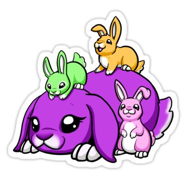 "Rainbow Bunny Family" Stickers by Rebecca Golins | Redbubble Rebecca Golins, Dragons And Beasties, Jeep Jamboree, April Baby, Easter Rising, Bunny Family, Lacrosse Mom, Family Stickers, Easter Stickers