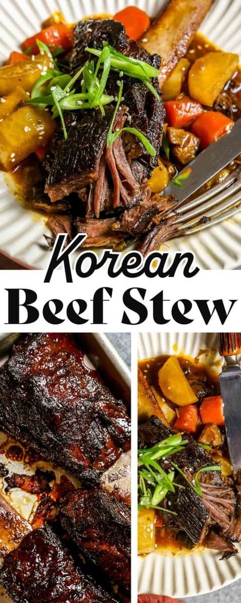 Korean Beef Stew Recipe Sunday Night Dinner Recipes, Korean Beef Stew Recipe, Korean Beef Stew, Korean Braised Short Ribs, Korean Beef Short Ribs, Sunday Night Dinner, Gochujang Chicken, Spicy Stew, Bulgogi Recipe