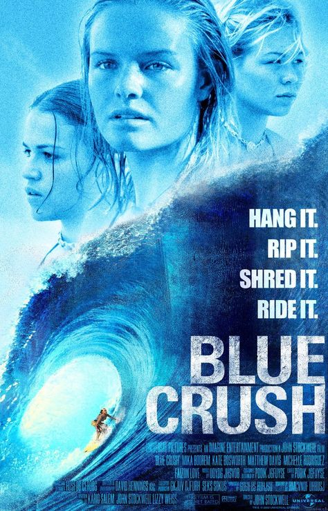 Blue Crush Blue Crush Movie Poster, Blue Crush Aesthetic, Blue Crush Movie, Movie Rating, Crush Movie, Island Gyal, Matthew Davis, Surf Movies, Greatest Movies