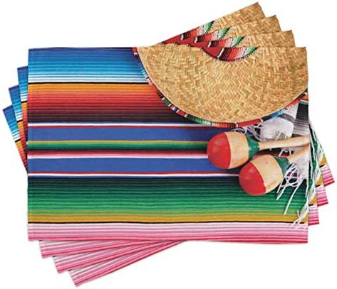 Amazon.com: mexican mercado Mexican Mercado, Latin American Culture, Dining Table Standard Size, Serape Blanket, Blanket Rug, Fabric Placemats, American Culture, Place Mats, Latin American