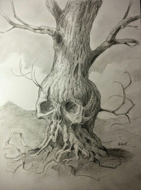 Skull Tree Drawing, Creepy Tree Drawing, Tree Tat, Tattoo Homme, Tree Monster, Sculpting Ideas, Tree People, Fruits Drawing, Pop Art Drawing