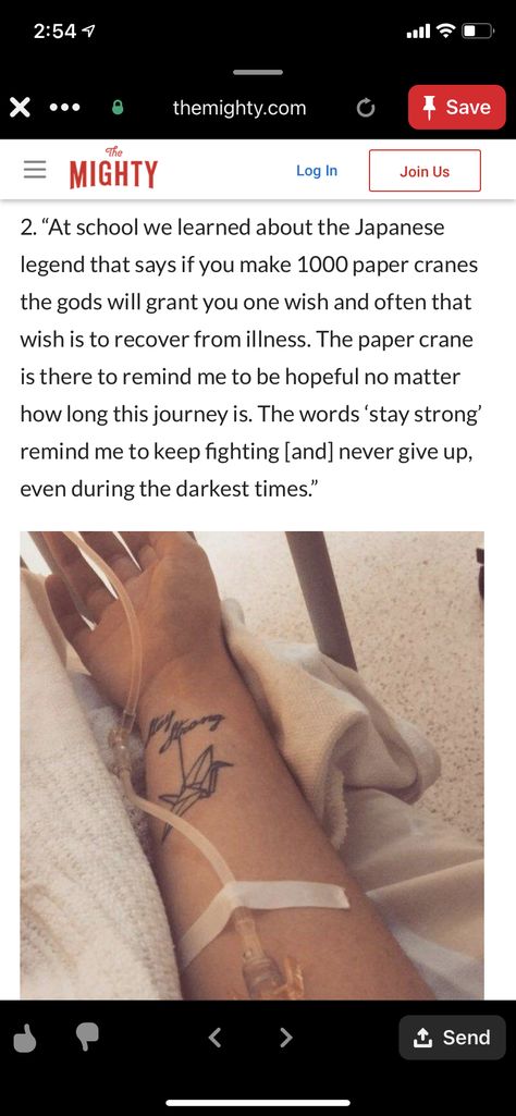 Cranes Tattoo, Paper Crane Tattoo, 1000 Paper Cranes, 1000 Cranes, Crane Tattoo, Japanese Legends, One Wish, Paper Crane, Tattoo Quotes