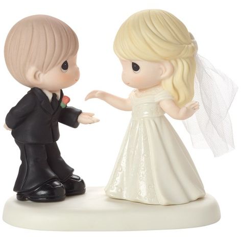 These Precious Moments Are Incredibly Cute |  | Precious Moments Wedding, Doll Cake Topper, Handsome Groom, Precious Moments Figurines, Anniversary Present, Bisque Porcelain, May I, Porcelain Dolls, Porcelain Figurines