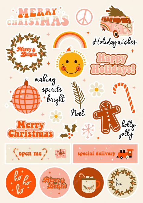 Boho Christmas Stickers, Christmas Aesthetic Stickers Printable, Christmas Digital Planner Stickers, Printable Stickers Christmas, Stickers Aesthetic Christmas, Aesthetic Christmas Stickers, Christmas Aesthetic Design, Christmas Aesthetic Stickers, Christmas Sticker Ideas