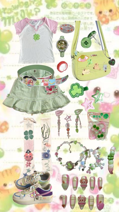 ive been obsessed with strawberries and clovers lately #outfitinspo #outfitideas #outfits #clover Ikea Display, Animal Crossing Cute, Kawaii Outfit Ideas, Silly Clothes, Funky Outfits, Diy Fashion Clothing, Calico Critters, Sonny Angel, Cool Fits