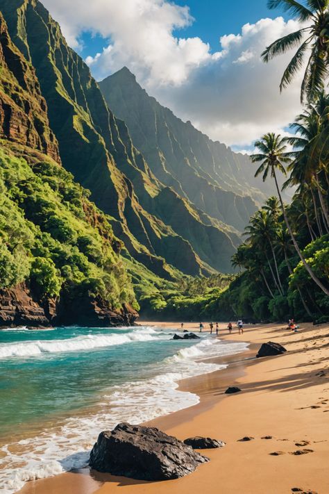 &#8220;Top 5 Outdoor Activities in Kauai: Adventure Awaits! 🌴&#8221; Best Surfing Destinations, Hawaii Landscape Photography, Kauai Mountains, Tropical Places To Travel, Kids Social Skills, Hanalei Bay Kauai, River Aesthetic, Hawaii Landscape, Island Aesthetic