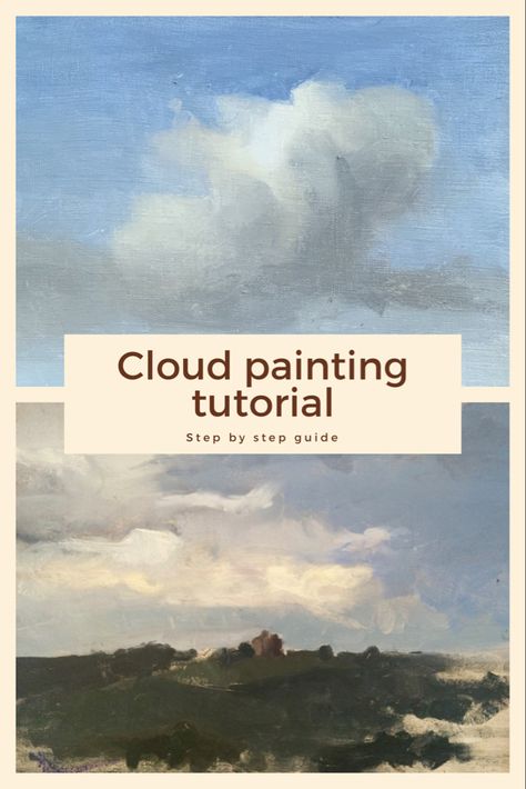 Oil Painting Tutorials, How To Paint Clouds, Simple Oil Painting, Clouds Art, Oil Painting For Beginners, Oil Painting Inspiration, Abstract Cloud, Oil Painting Tutorial, Diy Canvas Wall Art